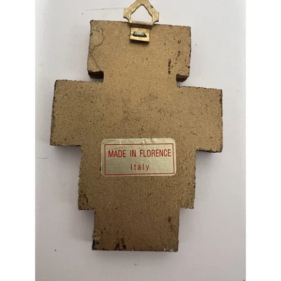 VTG Cross San Damiano Wall Plaque Made In Florence Italy Small - Picture 3 of 7